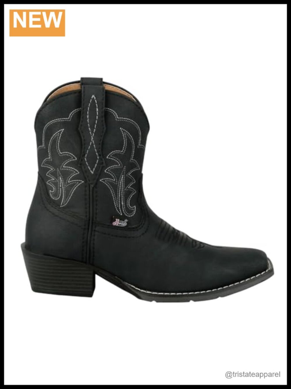 Embroidered Suede Square Toe Ankle Boots Low Heel Pull-On